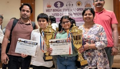 Oishik Mondal and Aryahi Bhattacharya are West Bengal State Under-11 Open and Girls 2026 Champions