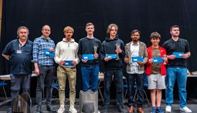 Tobias Kolb, Harshit Raja and Oliver Stork share first place at 1st Maasch and Kirsch Schachfestival 2026