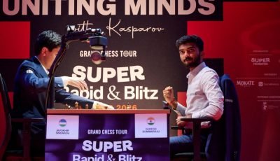 Grand Chess Tour Super Rapid 2026: Gukesh lands the first blow to Sindarov
