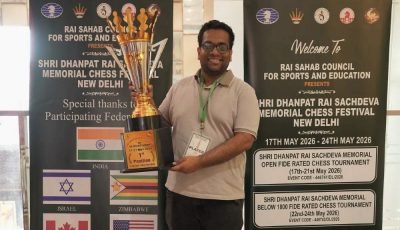 Aradhya Garg clear first at Shri Dhanpat Rai Sachdeva Memorial Rating Open 2026