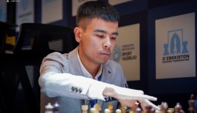 3rd UzChess Cup Masters 2026: Vokhidov scores a hat-trick, emerges sole leader