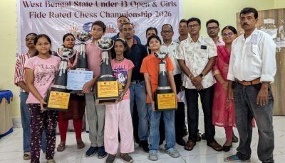 Ujan Chanda and Shruti Sarkar are West Bengal State Under-13 Open and Girls 2026 Champions