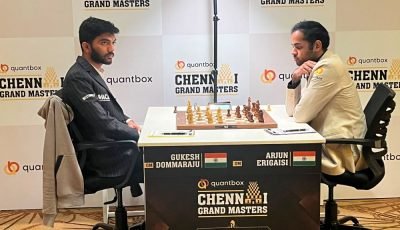 Quantbox Chennai Grand Masters 2026: Arjun beats World Champion Gukesh, joins the lead with Firouzja