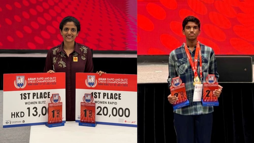 Harika clinches double Gold at Asian Rapid and Blitz 2026 Women, double Silver for Goutham Krishna in Men