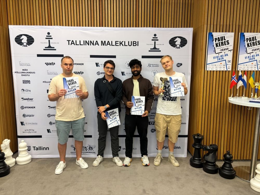 Toivo Keinanen wins 7th Paul Keres Memorial Blitz Open 2026, Harikrishnan second