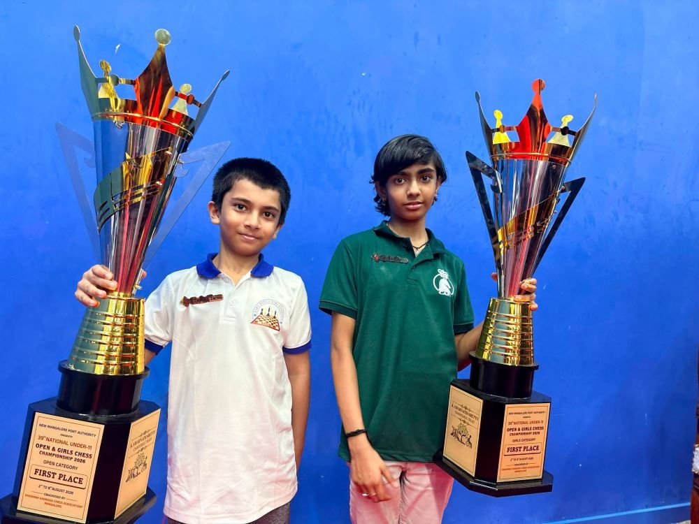Sarbartho Mani and Divi Bijesh are 39th National Under-11 Open and Girls 2026 Champions