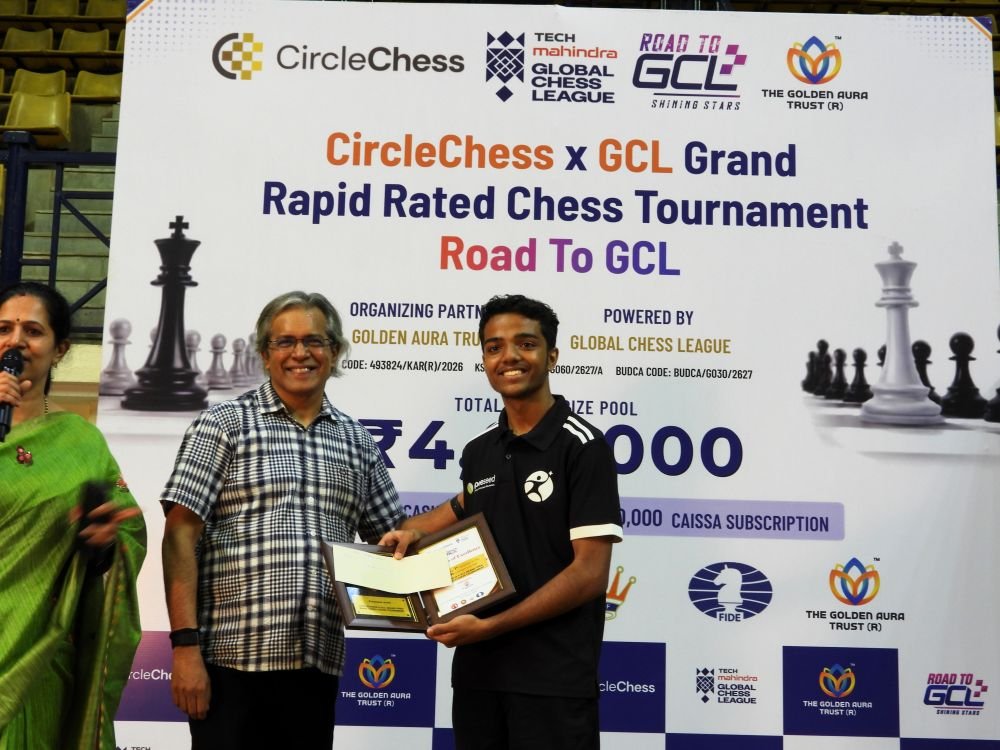 Apoorv Kamble amazing at CircleChess x Tech Mahindra GCL Grand Rapid Rating Open 2026