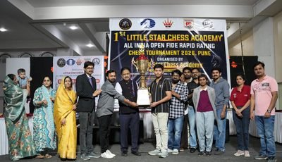 Manas Gaikwad magnificent at 1st Little Star Chess Academy Rapid Rating Open 2026