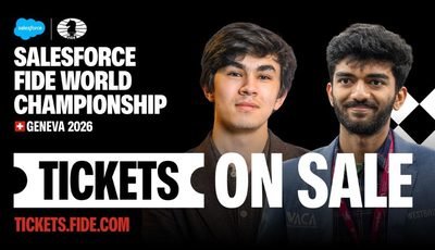Ticket sales for the Salesforce FIDE World Championship are now open